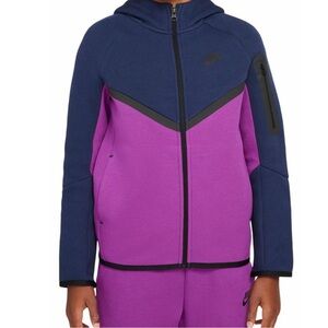 Youth Nike Tech Purple and Blue Hoodie